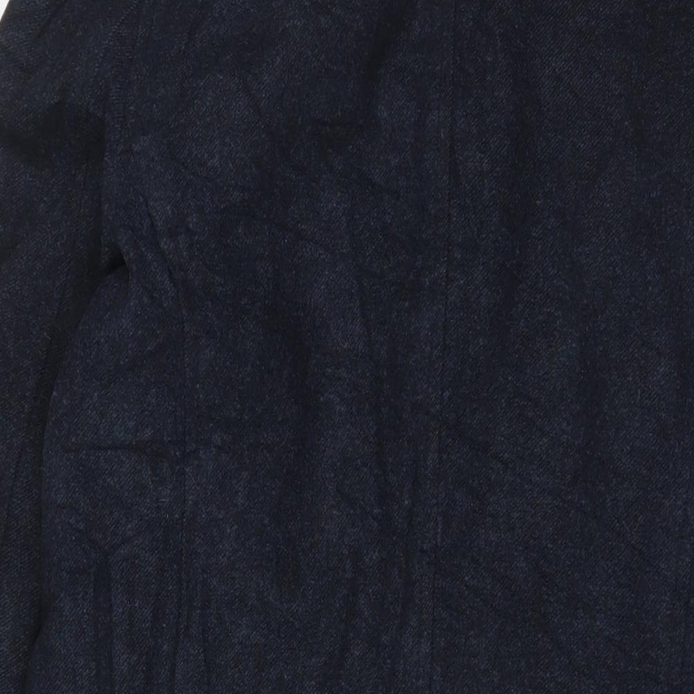 Topman Mens Blue Overcoat Coat Size S Button