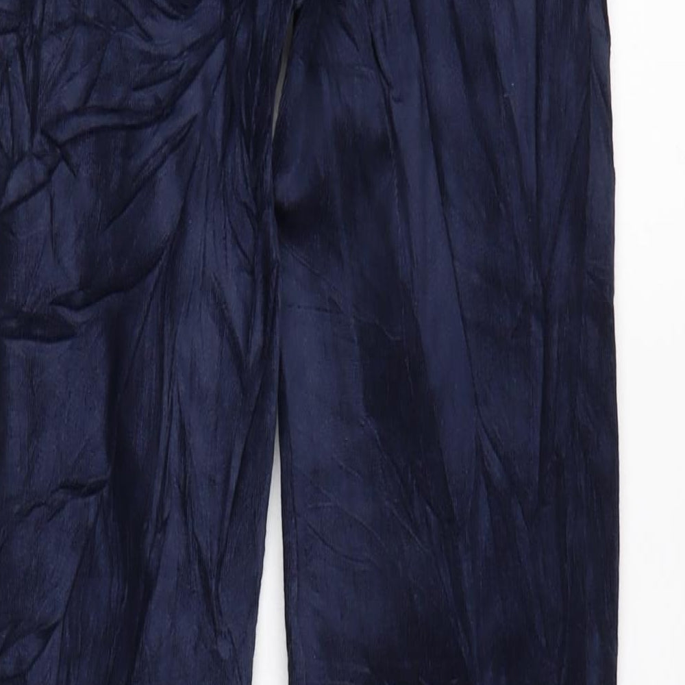 Marks & Spencer Womens Black Cotton Trousers Size 26 in L29 in Regular Zip