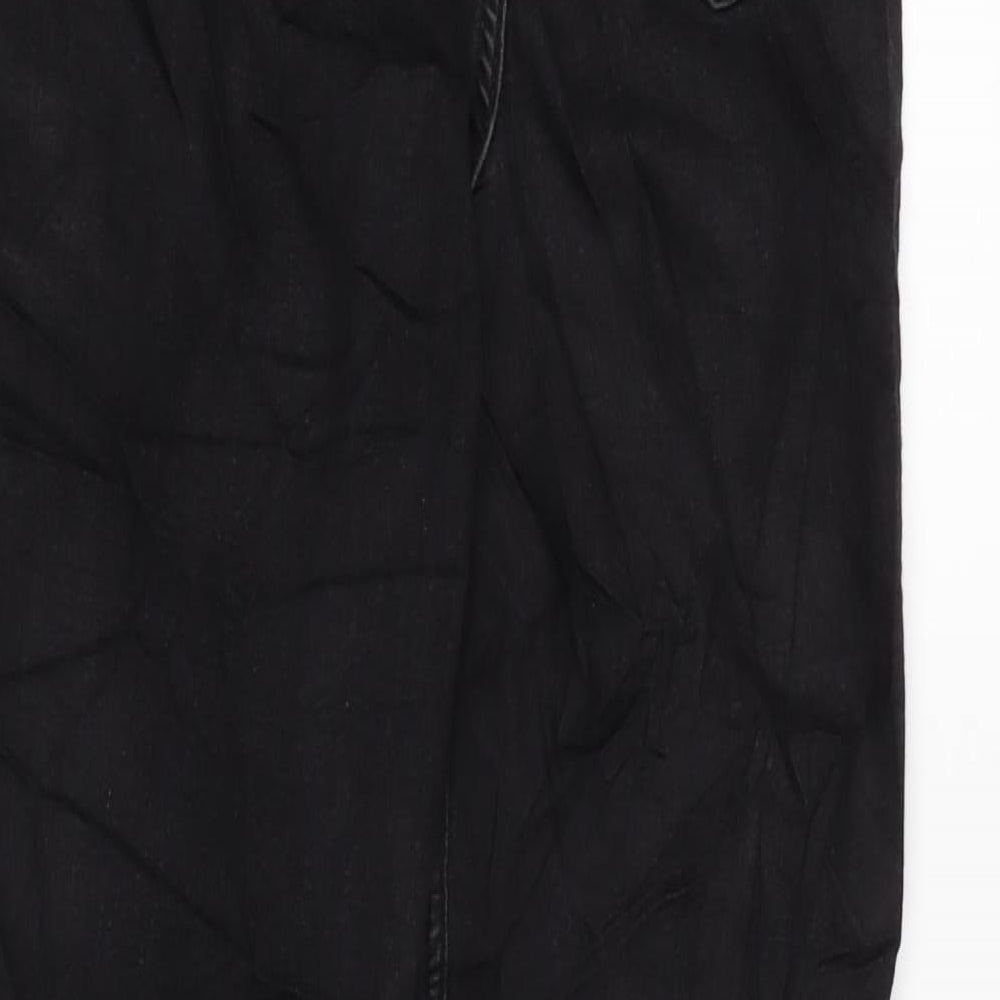 Marks & Spencer Womens Black Cotton Blend Straight Jeans Size 8 L29 in Regular Zip