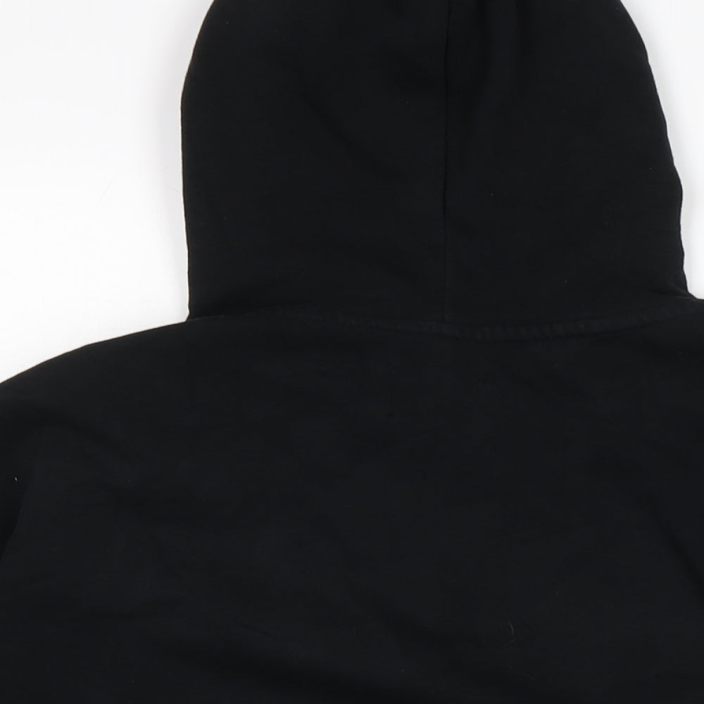 Fluid Womens Black Cotton Pullover Hoodie Size 14