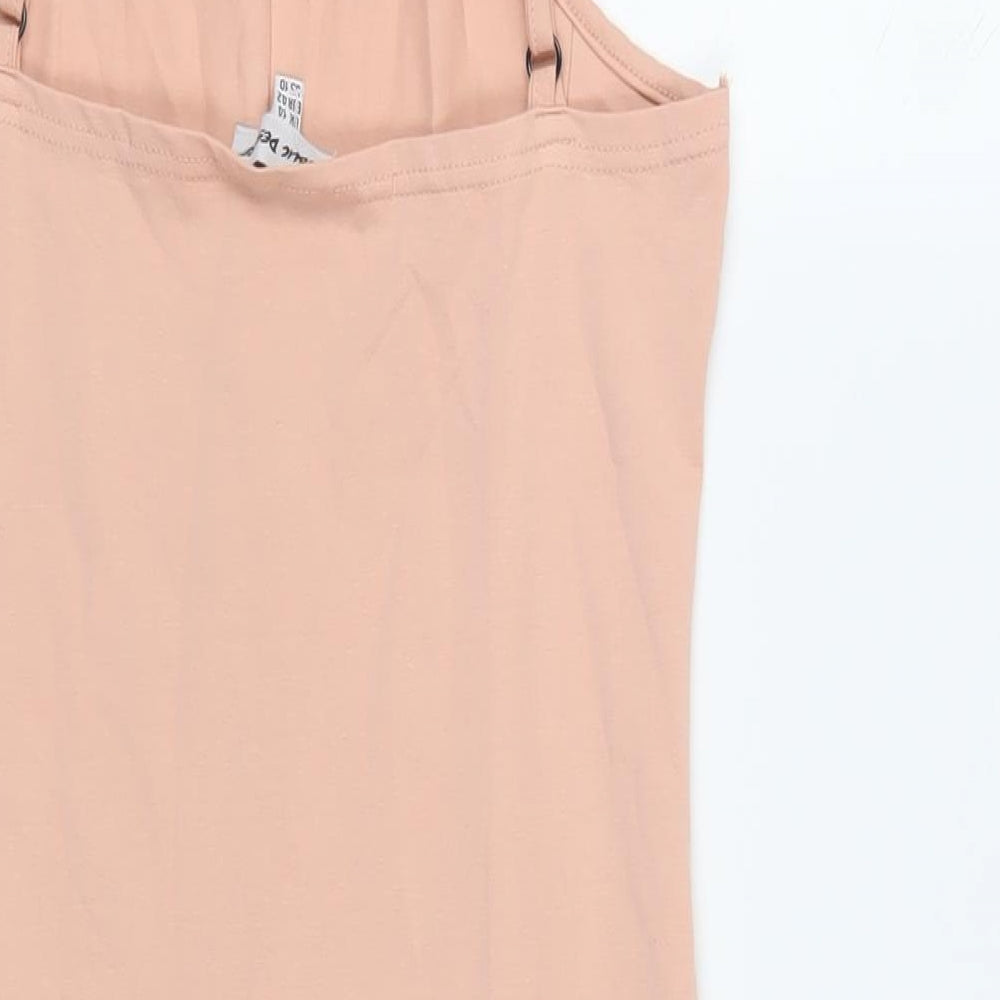 Public Desire Womens Pink Cotton Mini Size 14 Halter Pullover - Backless