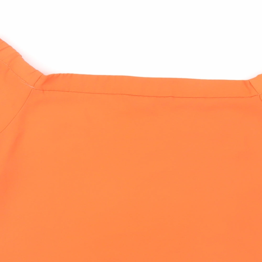 New Look Womens Orange Polyester Basic Blouse Size 14 Off the Shoulder