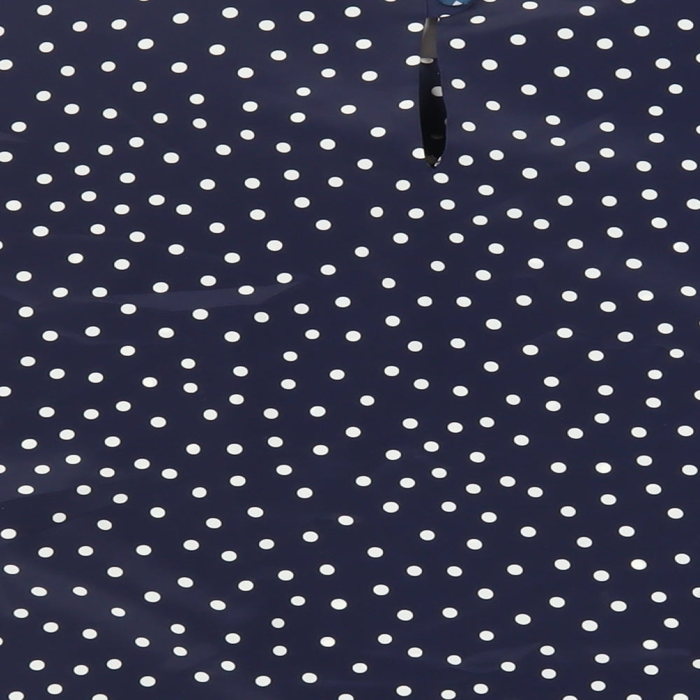 Just Gillian Womens Blue Polka Dot Polyester Basic Blouse Size 2XL Round Neck
