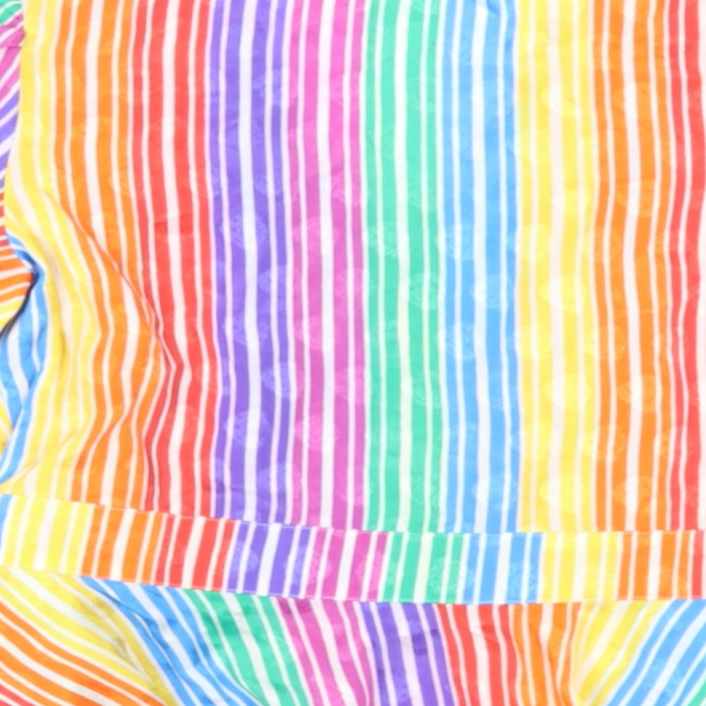 Find Womens Multicoloured Striped Polyester Wrap Blouse Size 10 V-Neck
