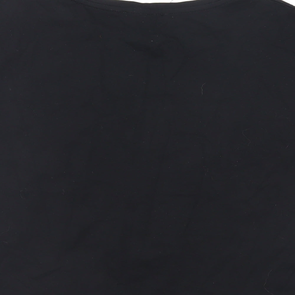 New Look Womens Black Cotton Basic T-Shirt Size S Crew Neck - Elf