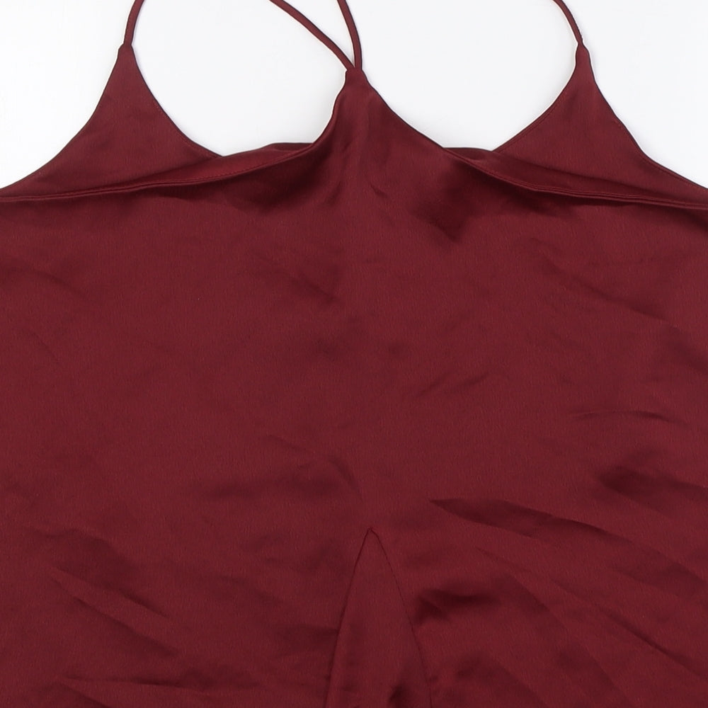 Collection Womens Red Polyester Camisole Button-Up Size 20 Scoop Neck