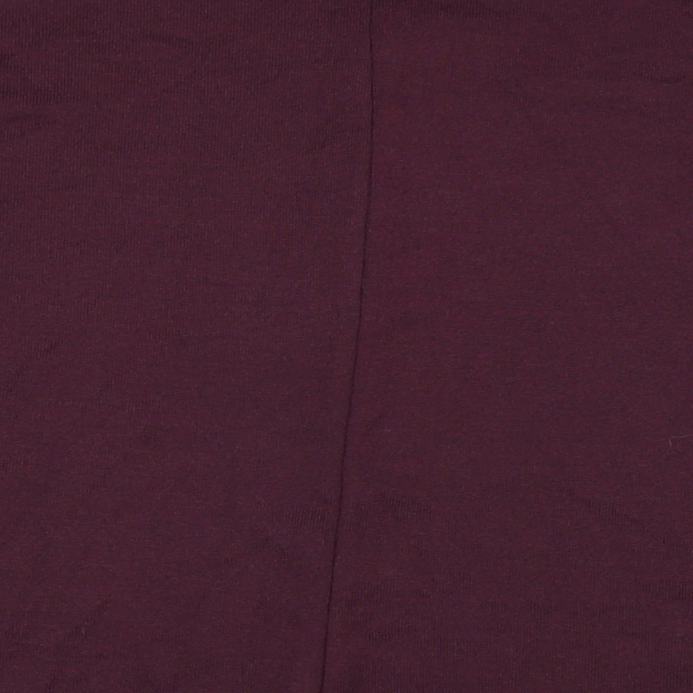 New Look Womens Purple Polyester Basic Button-Up Size 12 Round Neck