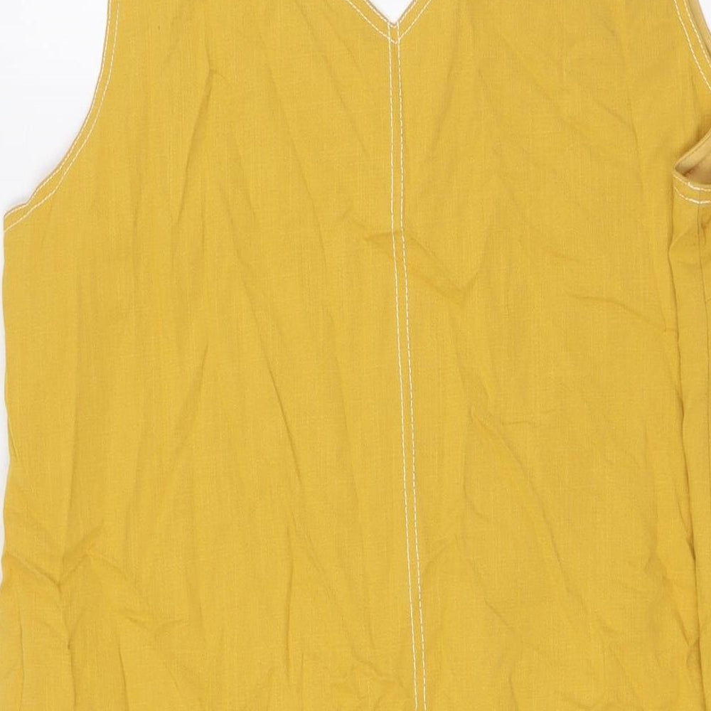 THML Womens Yellow Rayon A-Line Size M V-Neck