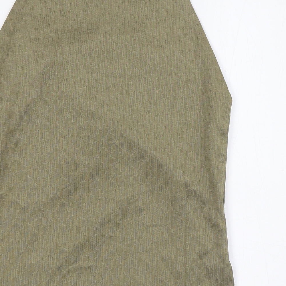 RESERVED Womens Green Polyester Basic Tank Size M Round Neck