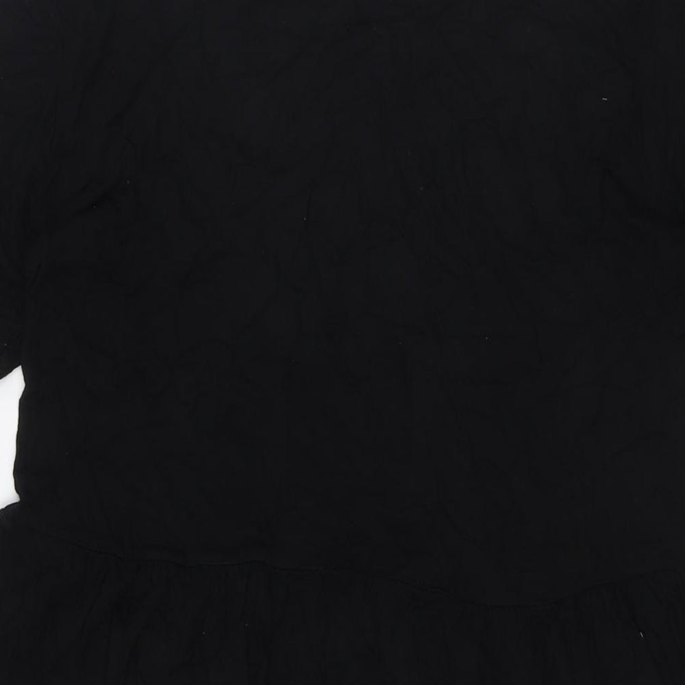 Select Womens Black Polyester A-Line Size 16 Round Neck