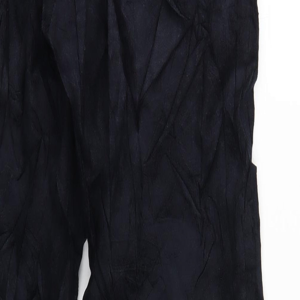 Marks & Spencer Mens Blue Cotton Trousers Size 32 in L33 in Regular Zip