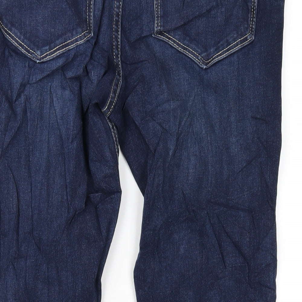 Marks & Spencer Womens Blue Cotton Skinny Jeans Size 10 L27 in Regular Zip