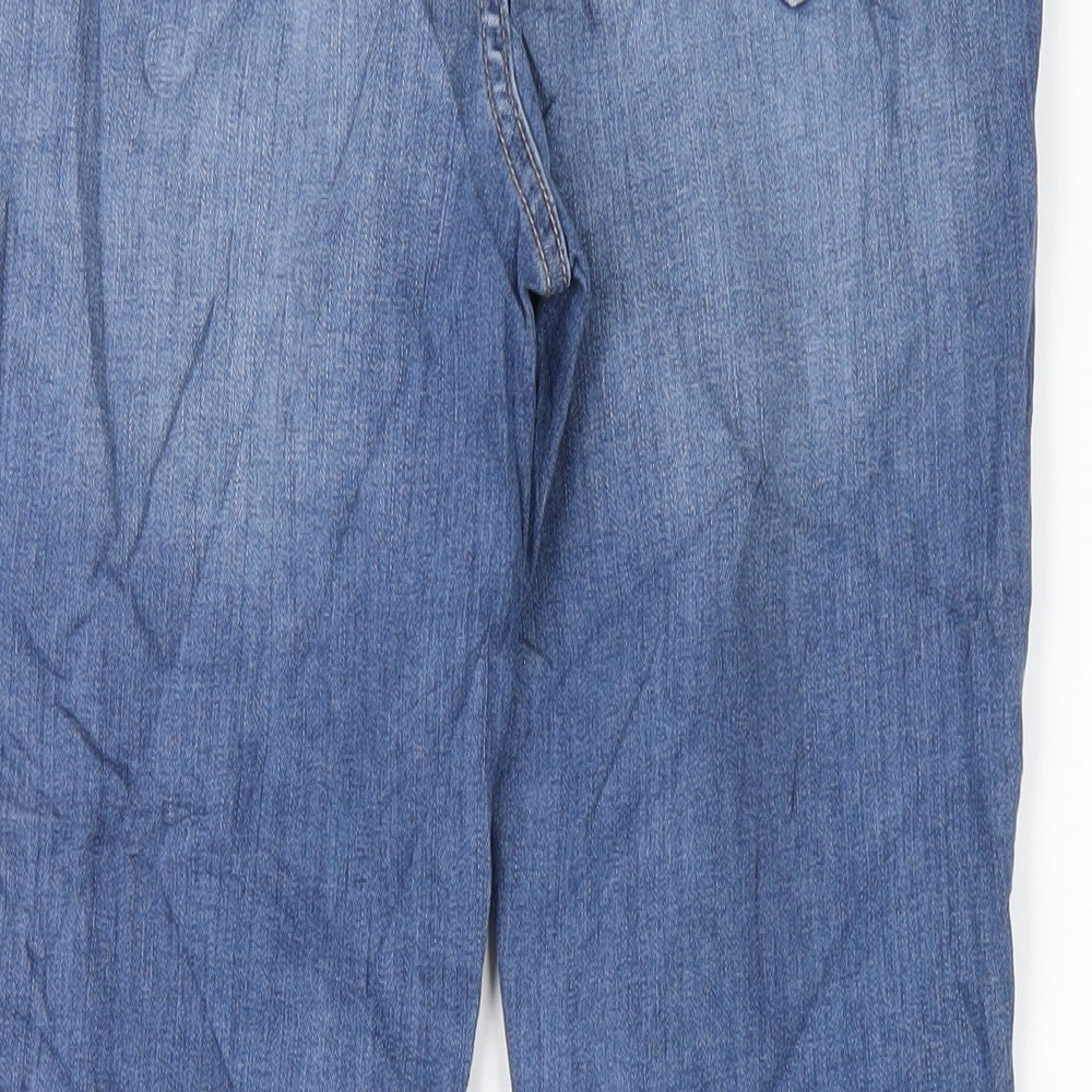 Marks and Spencer Womens Blue Cotton Skinny Jeans Size 12 L29 in Regular Zip