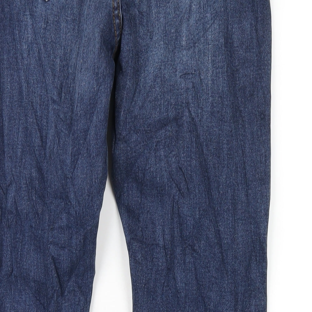 Marks & Spencer Womens Blue Cotton Skinny Jeans Size 8 L29 in Regular Zip