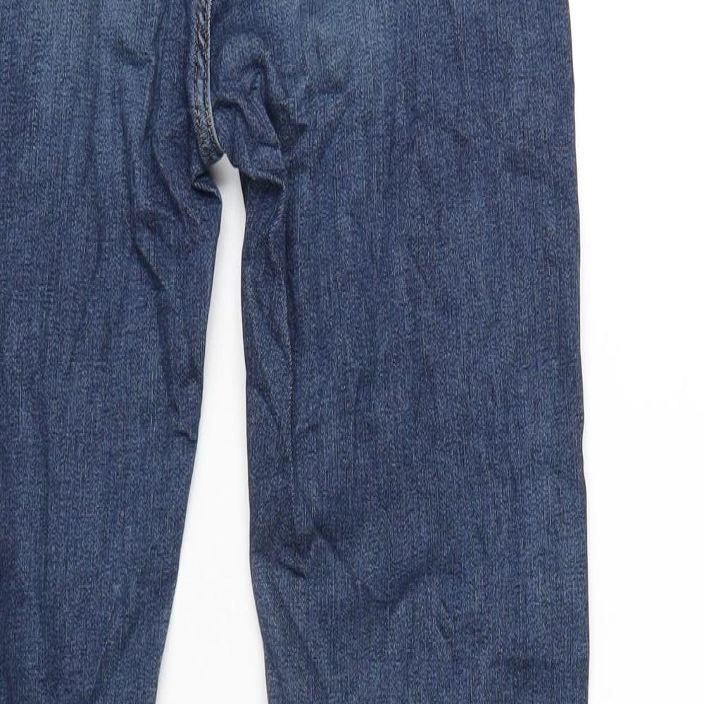 Marks & Spencer Womens Blue Cotton Skinny Jeans Size 8 L29 in Regular Zip