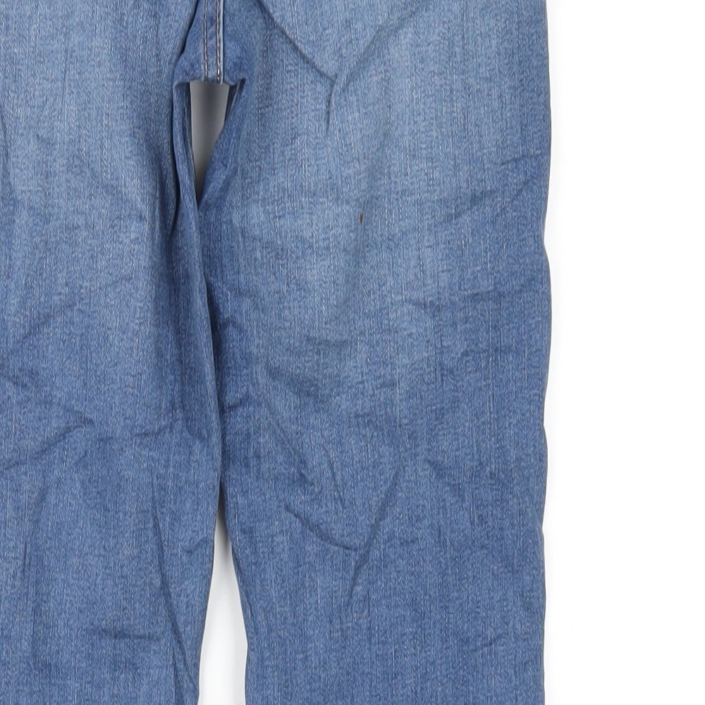 Marks & Spencer Womens Blue Cotton Skinny Jeans Size 8 L29 in Regular Zip
