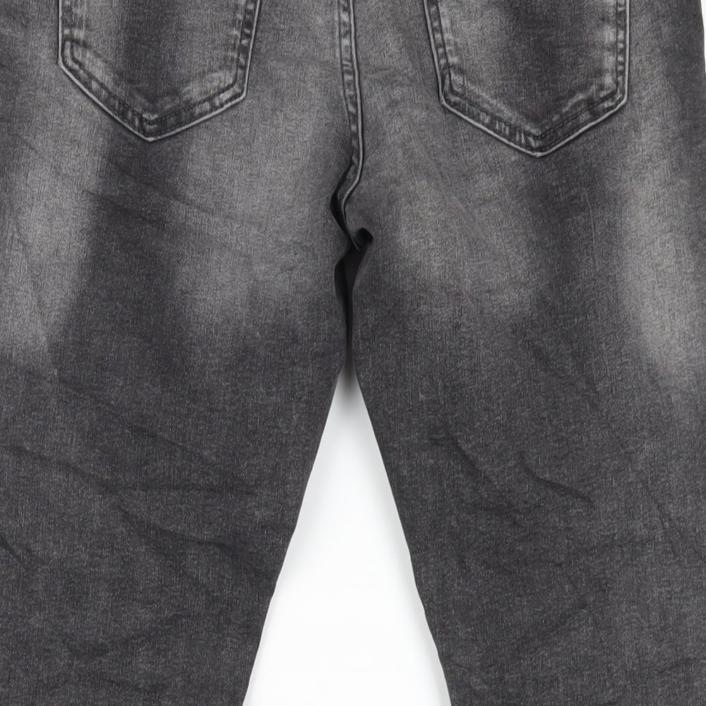 Marks & Spencer Womens Grey Cotton Skinny Jeans Size 10 L26 in Regular Zip