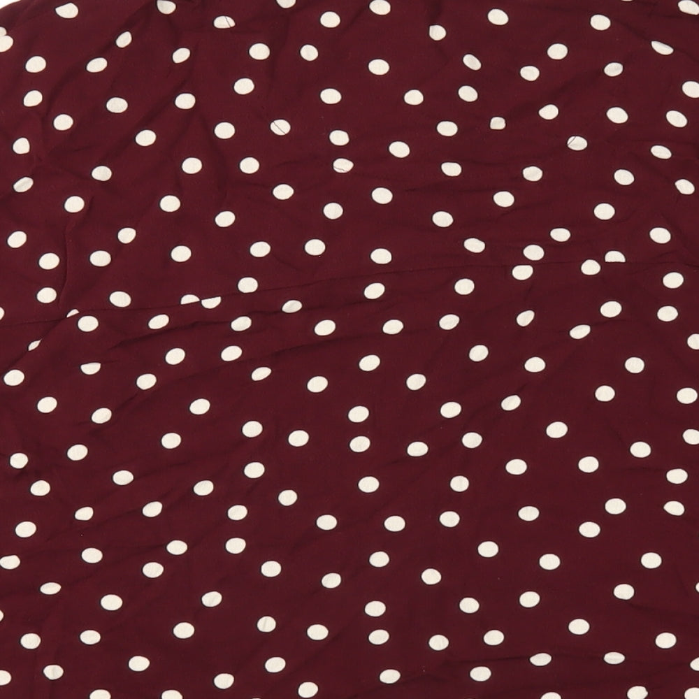 NEXT Womens Purple Polka Dot Viscose Basic Button-Up Size 12 Collared