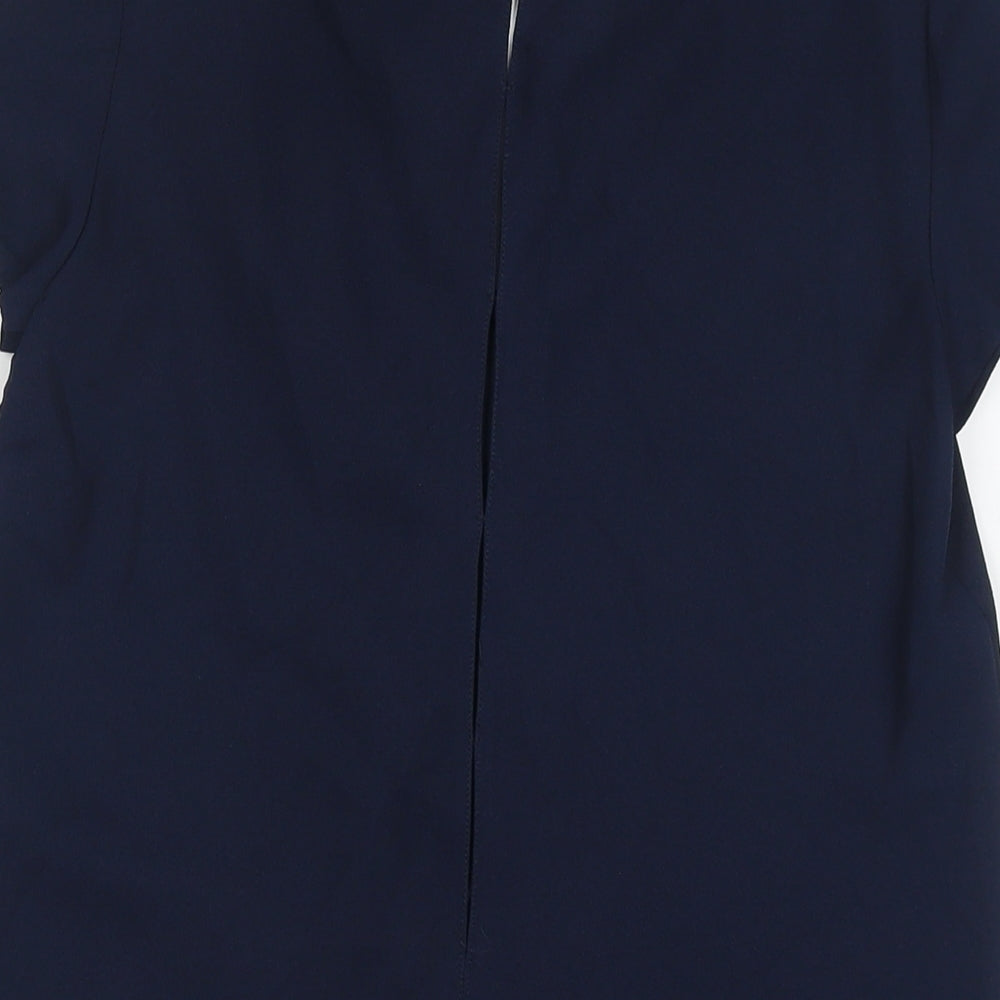 Zara Womens Blue Polyester Tunic T-Shirt Size XS V-Neck