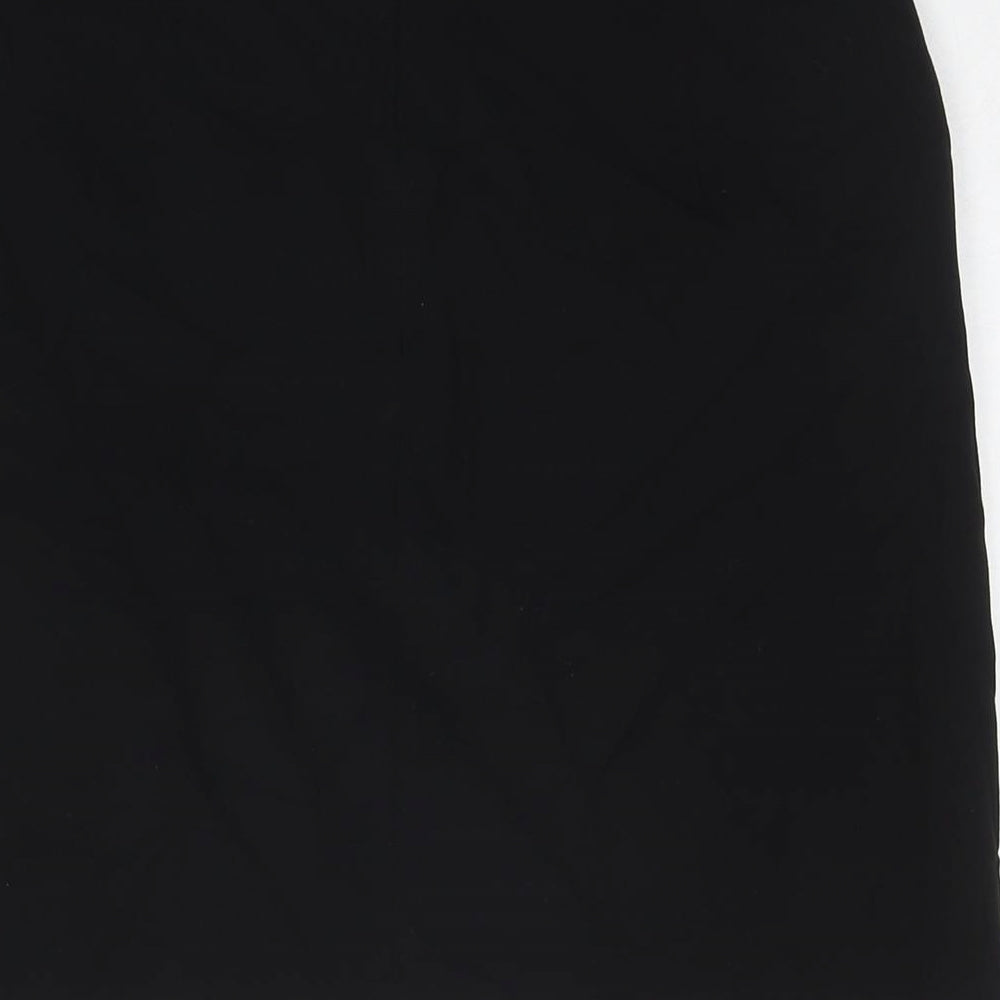Marks & Spencer Womens Black Polyester A-Line Skirt Size 10 Zip