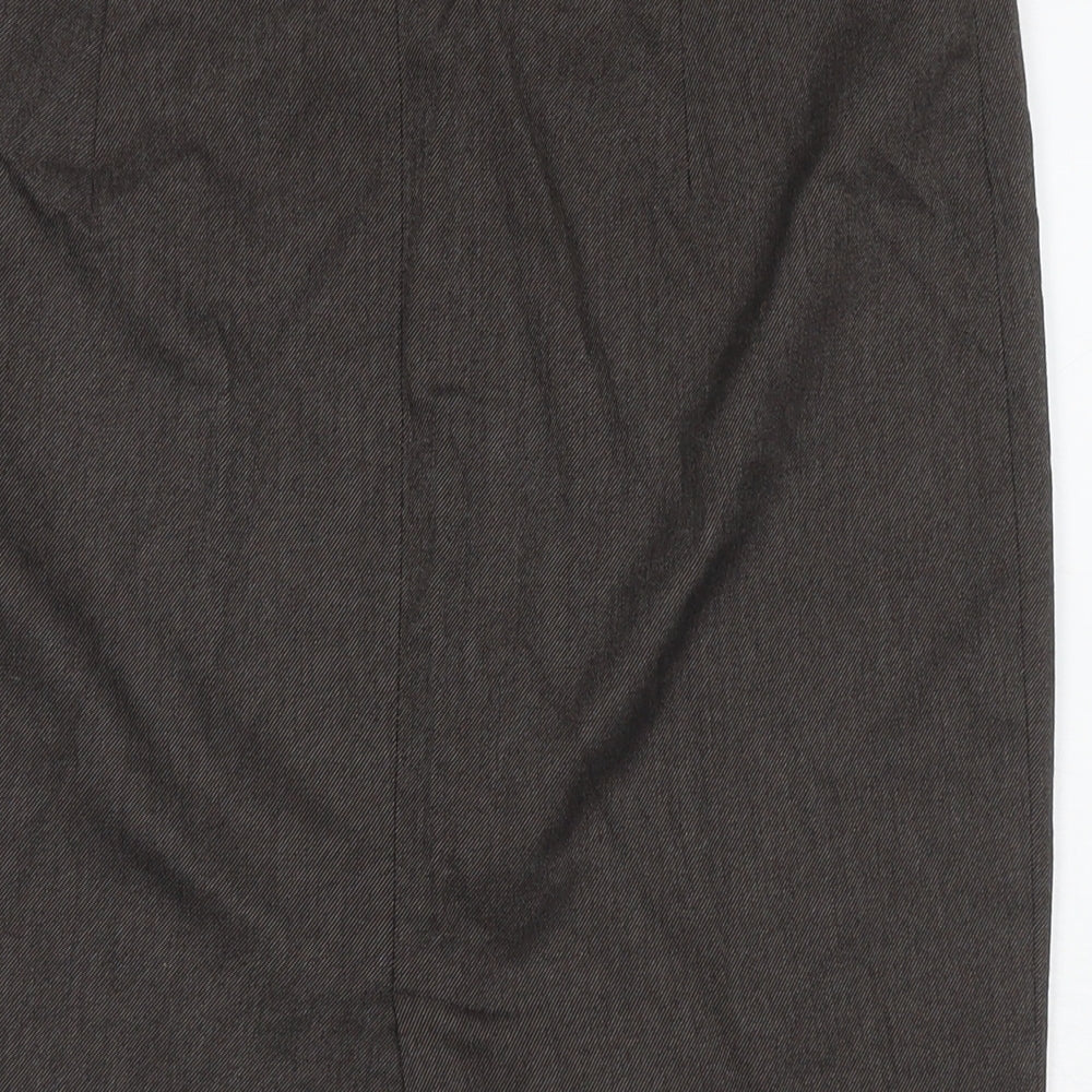 Zara Womens Brown Polyester Straight & Pencil Skirt Size L Zip
