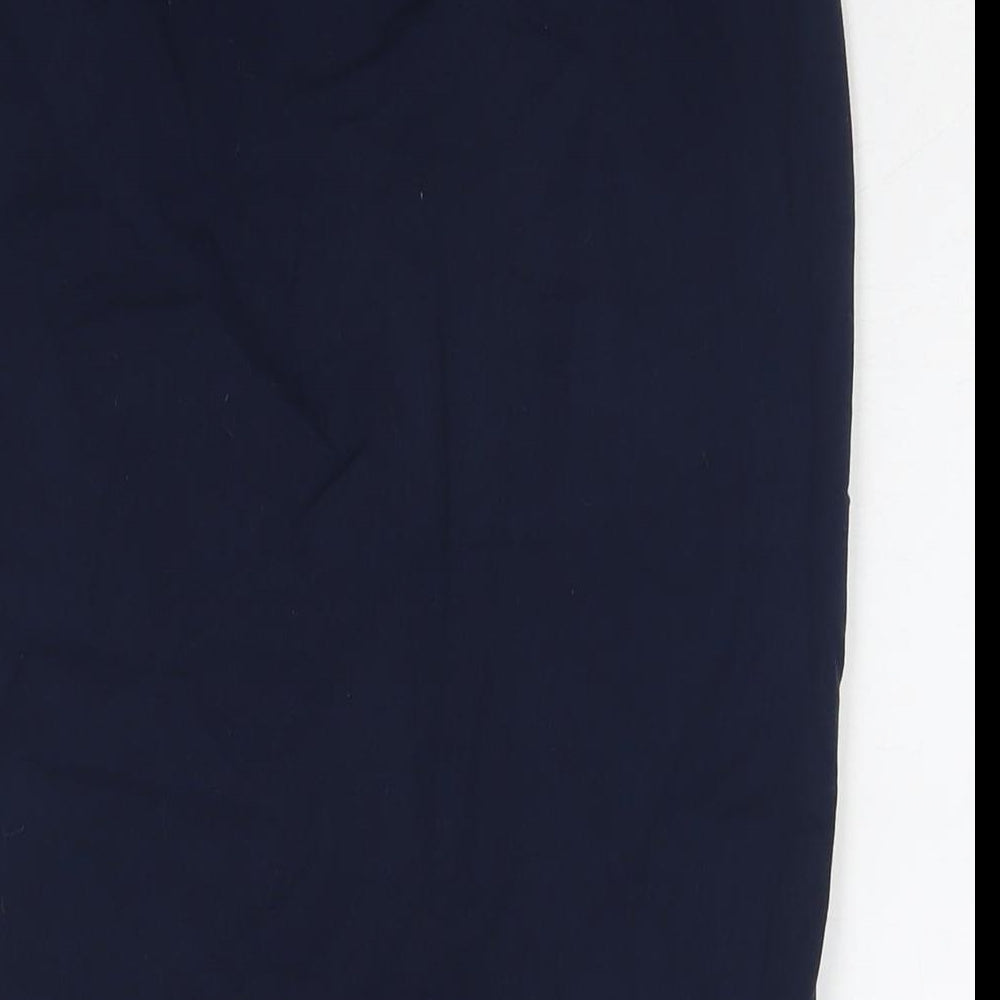 Marks & Spencer Womens Blue Polyester Straight & Pencil Skirt Size 8 Zip