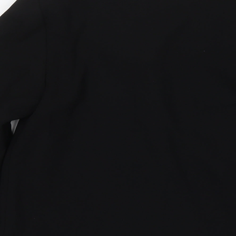 Zara Womens Black Polyester Basic Blouse Size S Round Neck