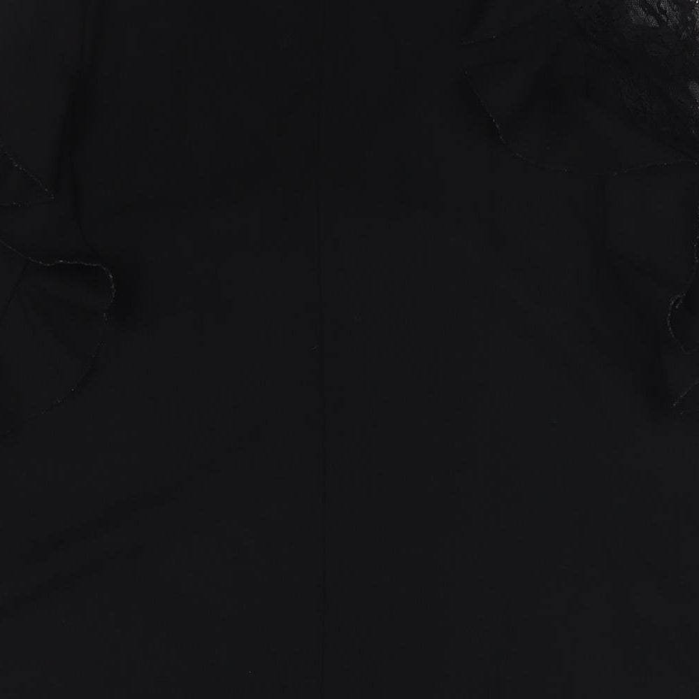 Zara Womens Black Polyester A-Line Size S Round Neck Pullover