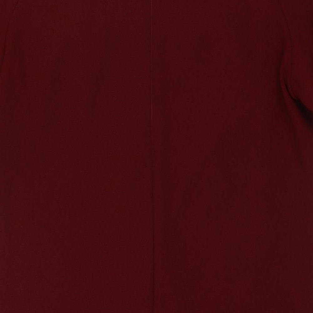 Marks & Spencer Womens Red Polyester A-Line Size 8 Round Neck Pullover