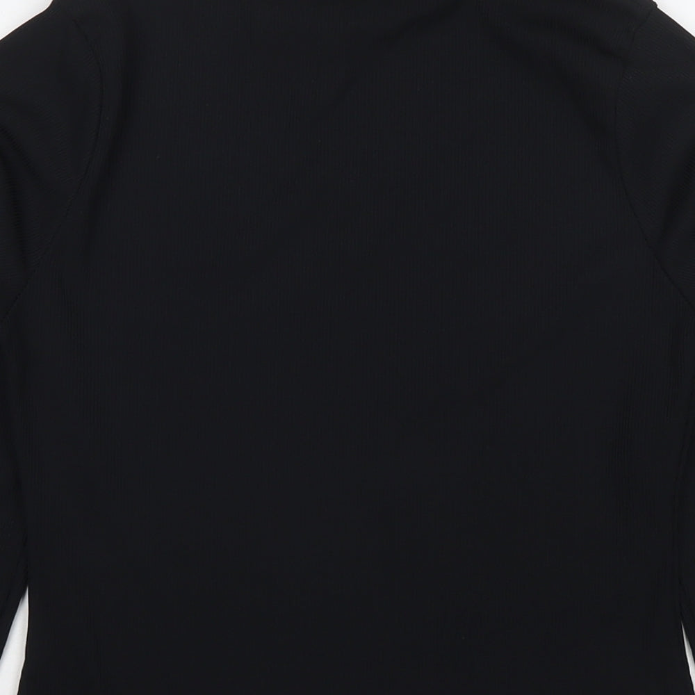 Edge Street Womens Black Polyester Basic T-Shirt Size 10 Round Neck