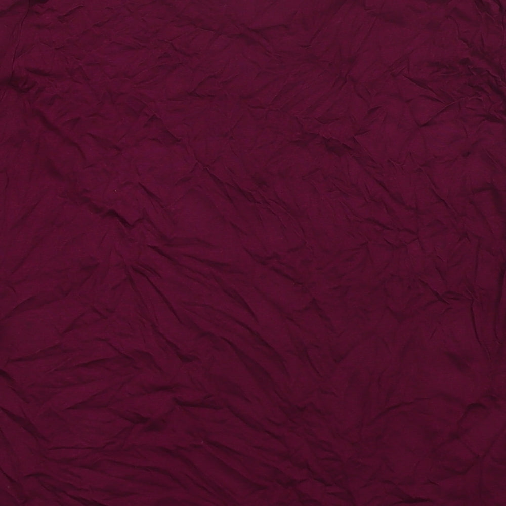 Marks & Spencer Womens Purple Viscose Basic Blouse Size 16 Round Neck