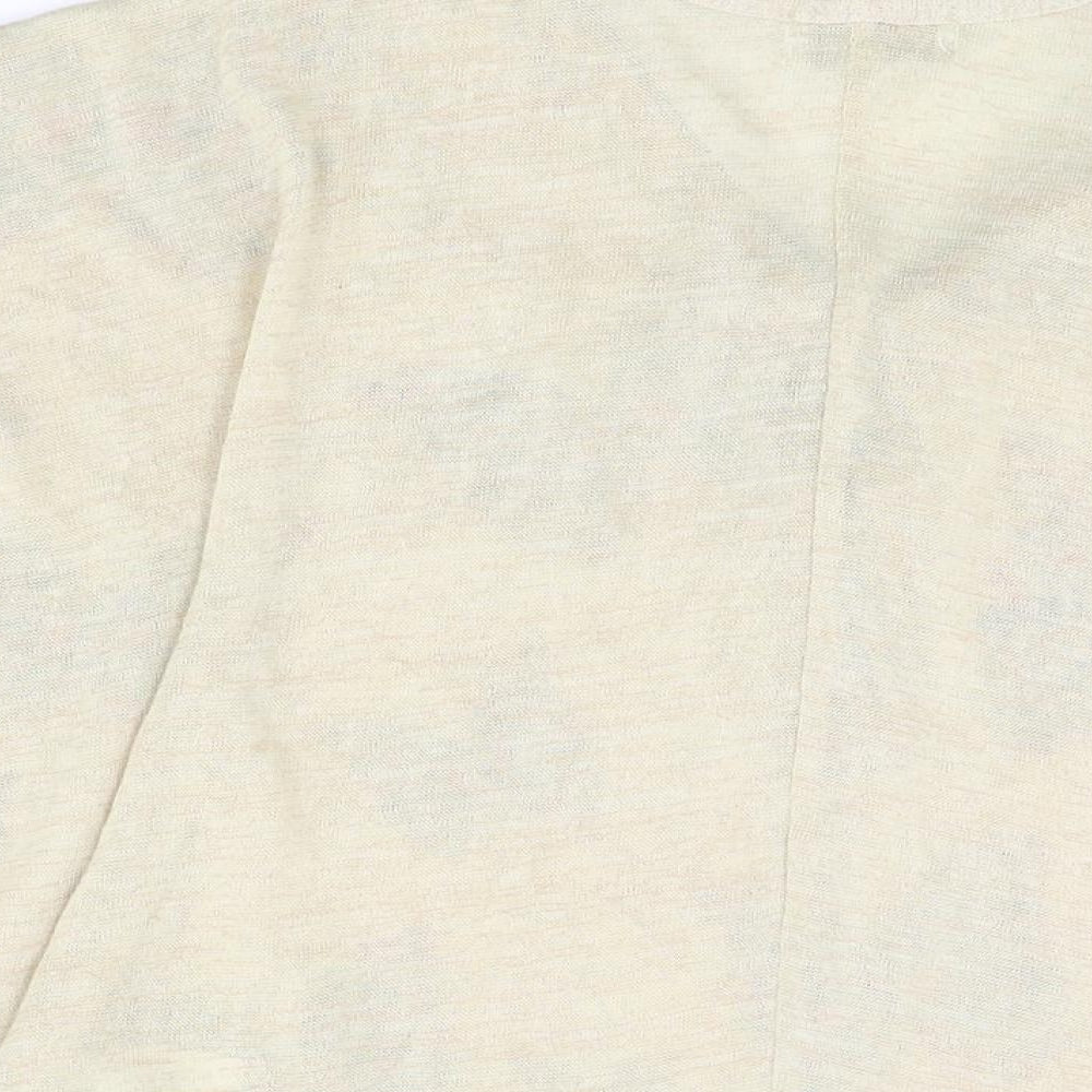 Apricot Womens Beige Geometric Polyester Basic T-Shirt Size S V-Neck - Size S/M