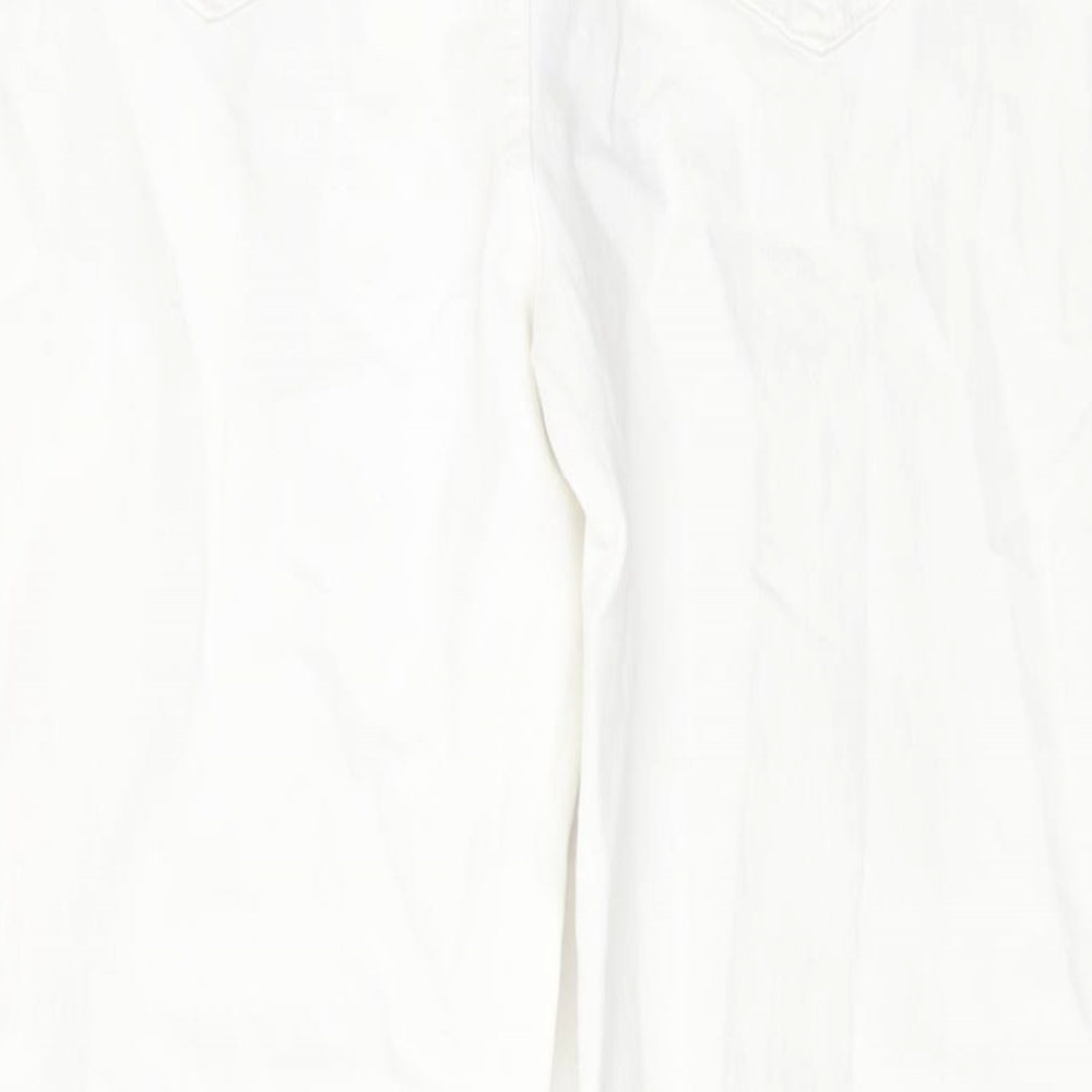 Marks & Spencer Womens Ivory Cotton Skinny Jeans Size 32 in L29 in Regular Button