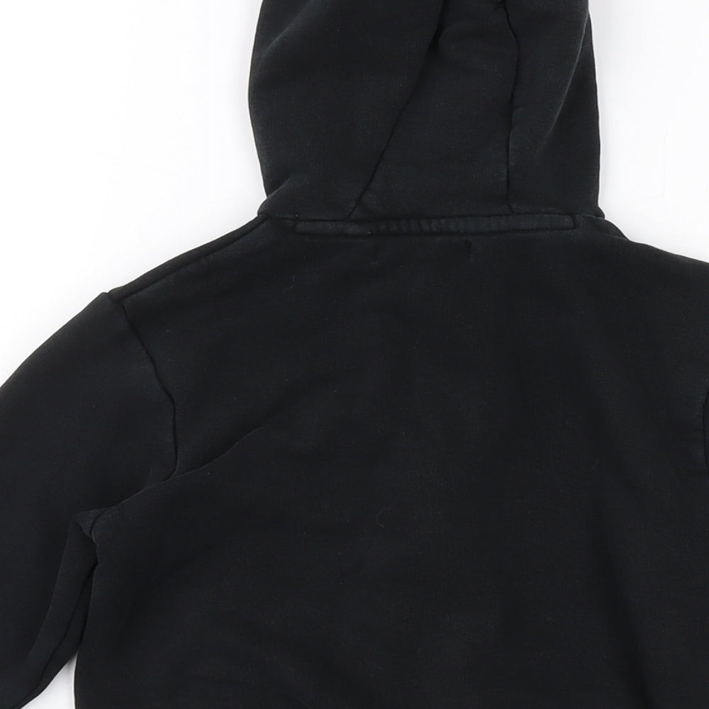 Next Boys Black Cotton Full Zip Hoodie Size 6 Years Zip