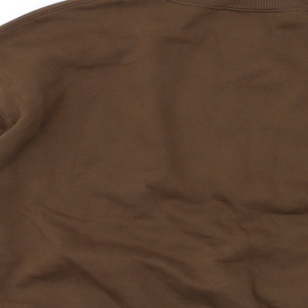 Pull&Bear Womens Brown Cotton Pullover Sweatshirt Size S Pullover