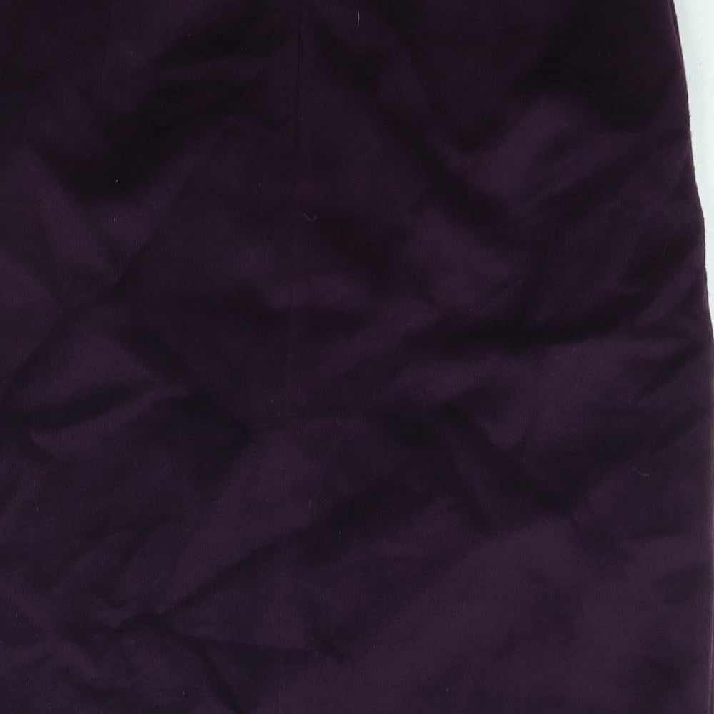 Marks & Spencer Womens Pink Wool A-Line Skirt Size 10 Zip