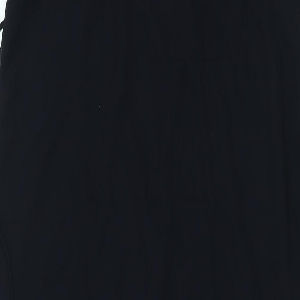 Zara Womens Blue Polyester Maxi Size S Round Neck Tie - Beaded Neckline