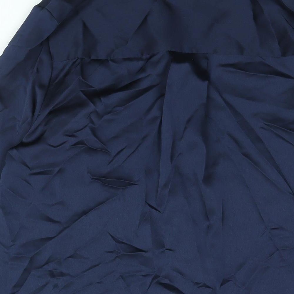Marks & Spencer Womens Blue Polyester Basic Button-Up Size 10 Collared