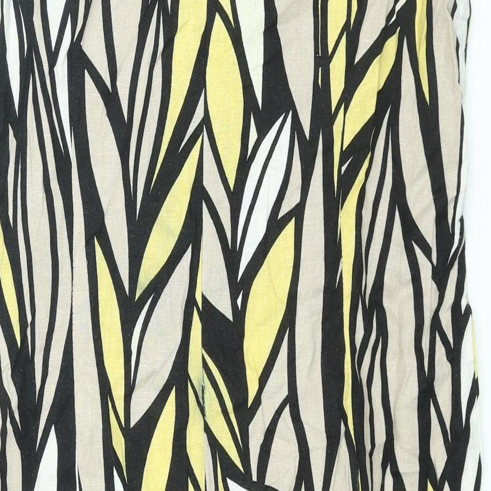 Per Se Womens Multicoloured Geometric Polyester Sheath Size 16 Round Neck Zip