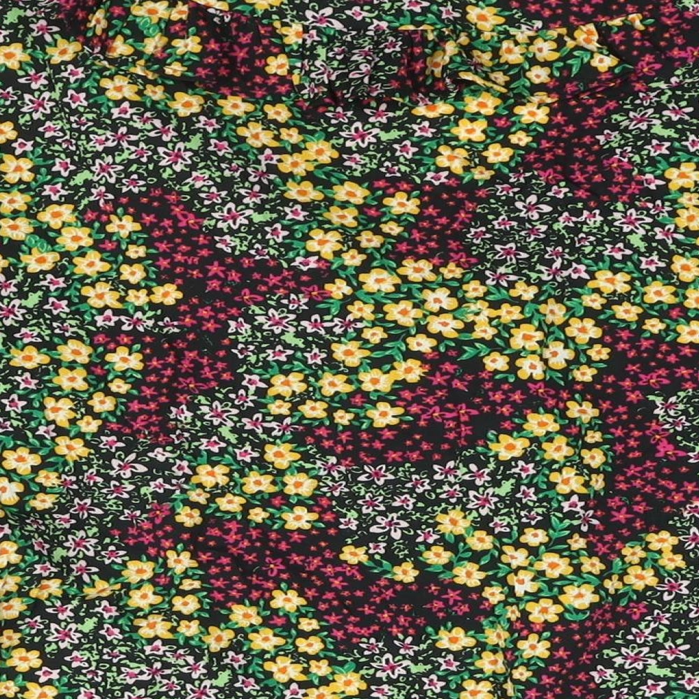 New Look Womens Multicoloured Floral Polyester Basic Blouse Size 14 Collared - Frill