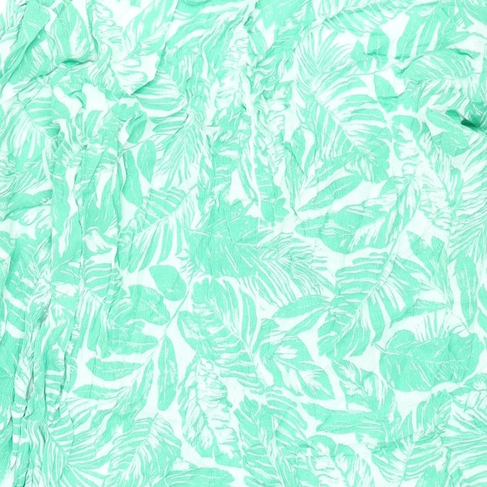 Yours Womens Green Geometric Viscose Basic Blouse Size 16 Scoop Neck