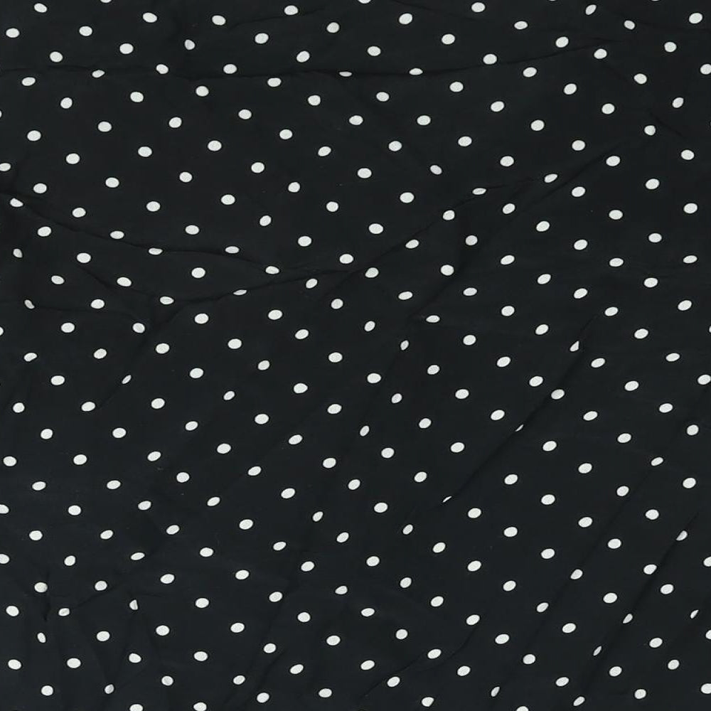 Editor's Cut Womens Black Polka Dot Viscose Basic Blouse Size 12 V-Neck
