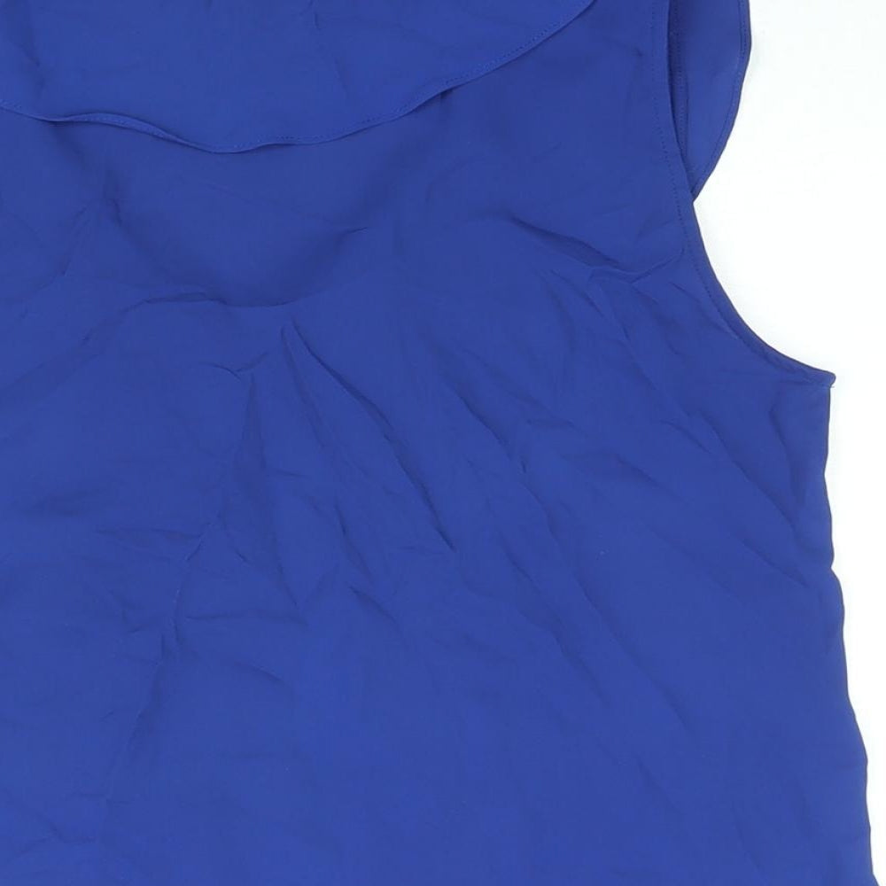 Zara Womens Blue Polyester Camisole Blouse Size S V-Neck - Frill
