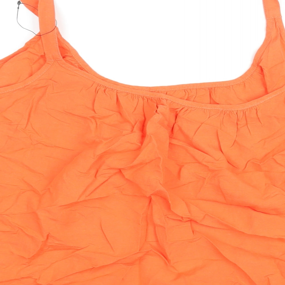 Marks & Spencer Womens Orange Viscose Camisole Blouse Size 22 Scoop Neck