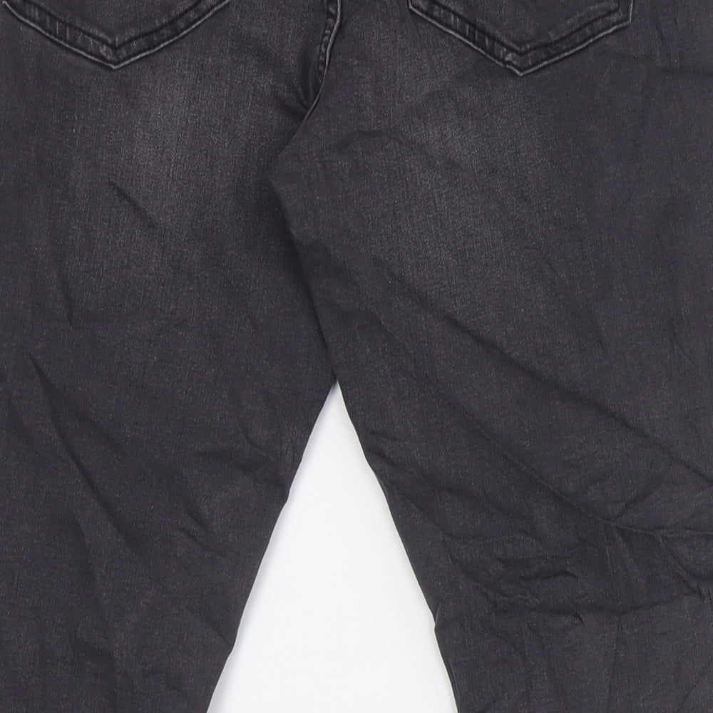 Marks & Spencer Womens Grey Cotton Skinny Jeans Size 12 L27 in Slim Zip