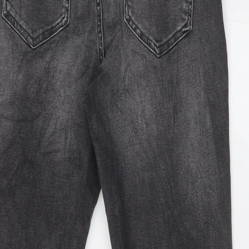 Marks & Spencer Womens Black Cotton Skinny Jeans Size 10 L29 in Regular Zip