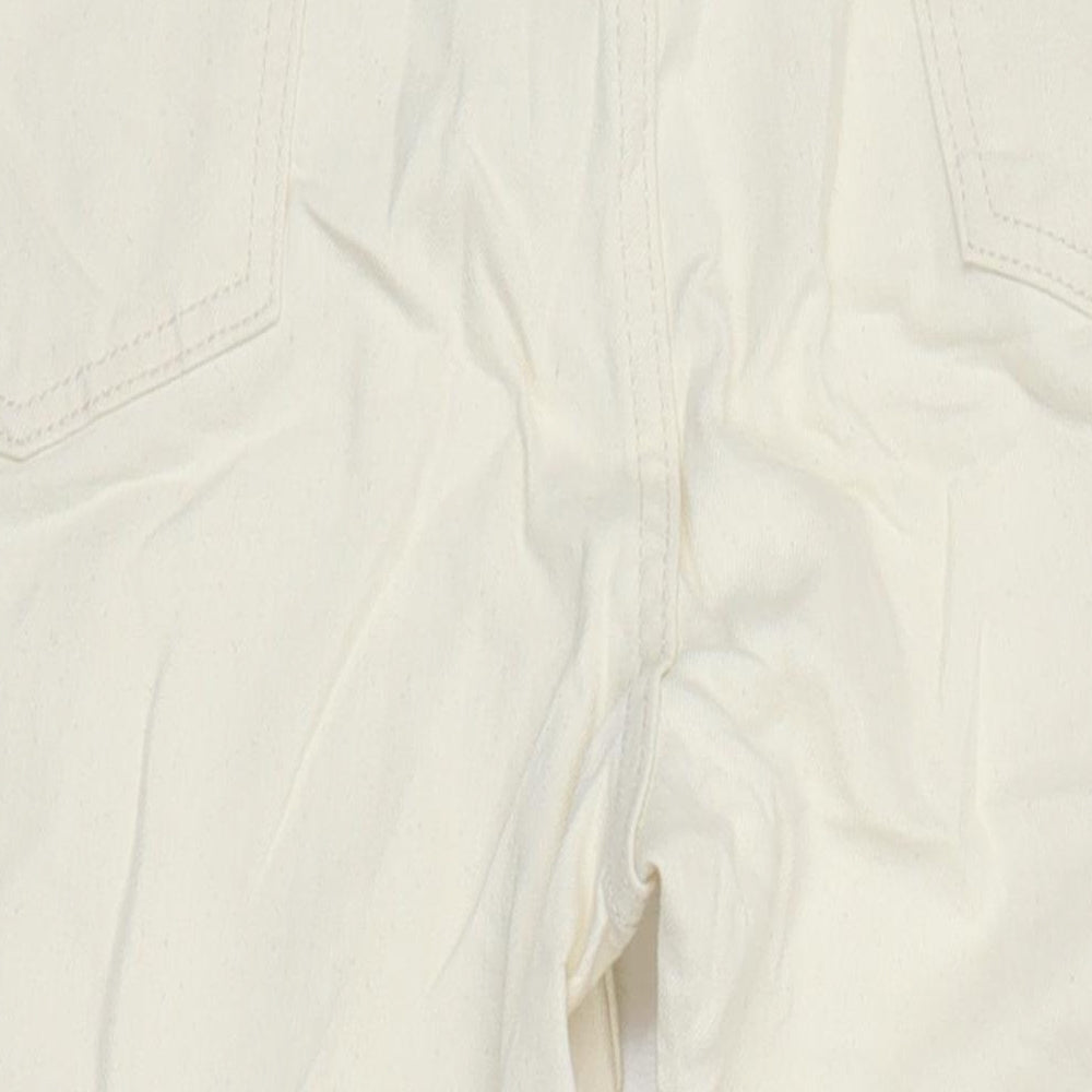Marks & Spencer Womens Ivory Cotton Tapered Jeans Size 18 L25 in Regular