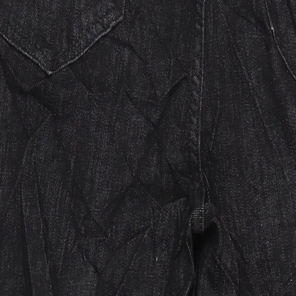 Marks & Spencer Womens Black Cotton Skinny Jeans Size 14 L27 in Regular - Distressed Hems