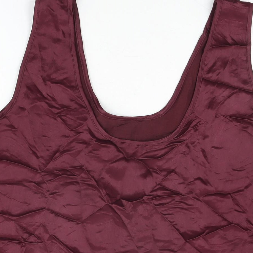 Zara Womens Purple Polyester Basic T-Shirt Size L Round Neck