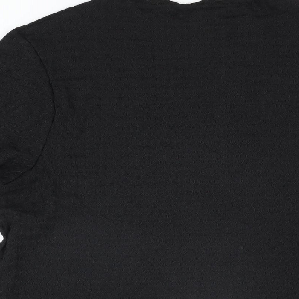 NEXT Womens Black Polyester Basic T-Shirt Size 16 Round Neck